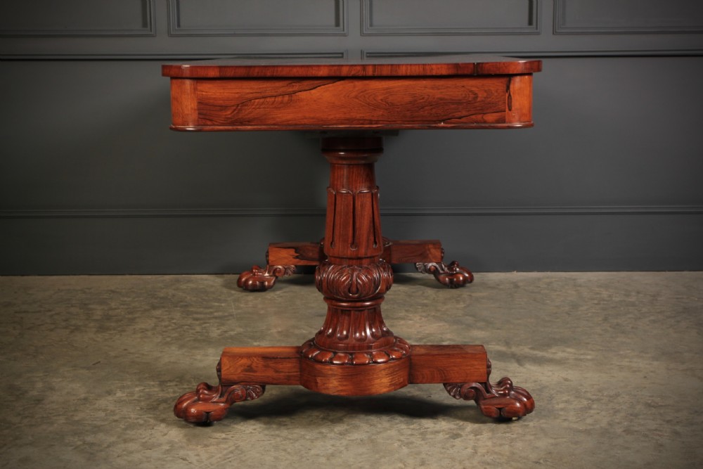 William IV Rosewood Library Writing Table View IX