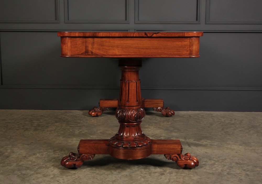 William IV Rosewood Library Writing Table View XI