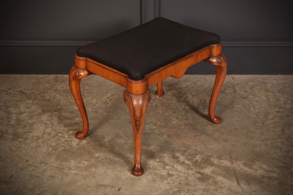 Queen Anne Style Walnut Dressing Stool  View II