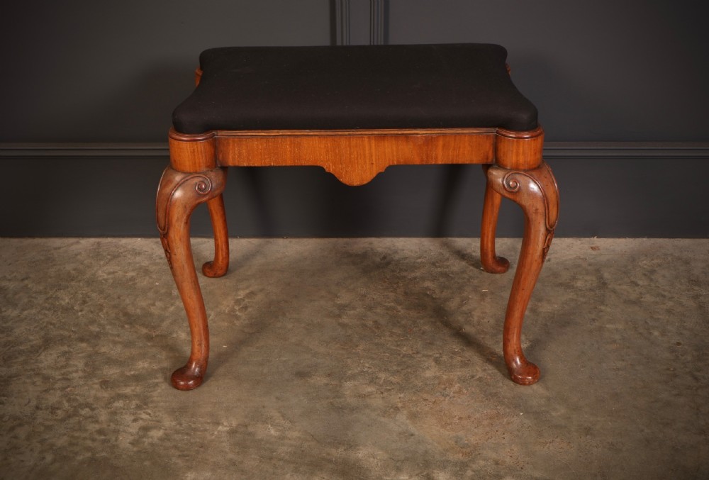 Queen Anne Style Walnut Dressing Stool  View V