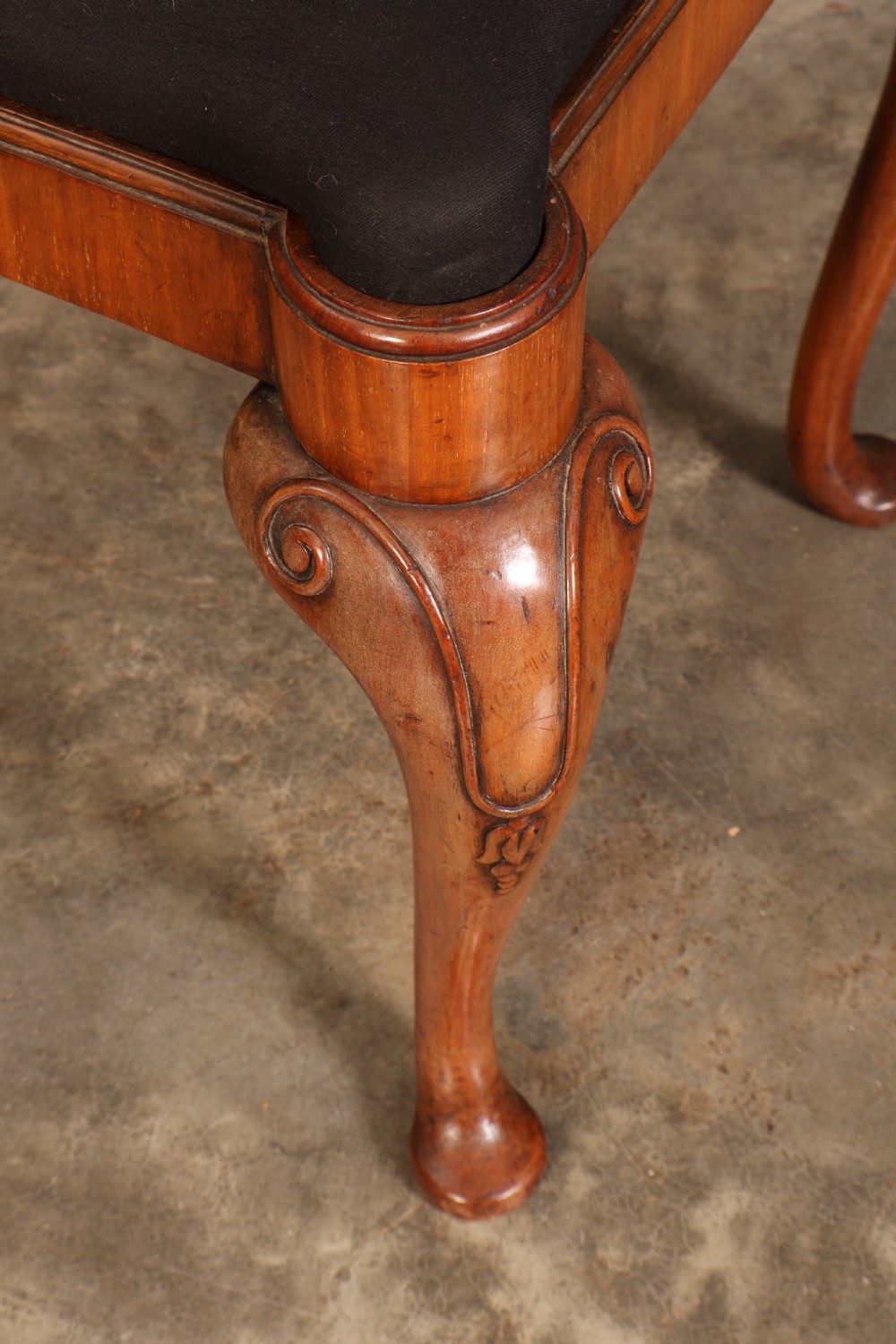 Queen Anne Style Walnut Dressing Stool  View VIII
