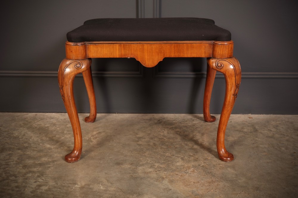 Queen Anne Style Walnut Dressing Stool  View X