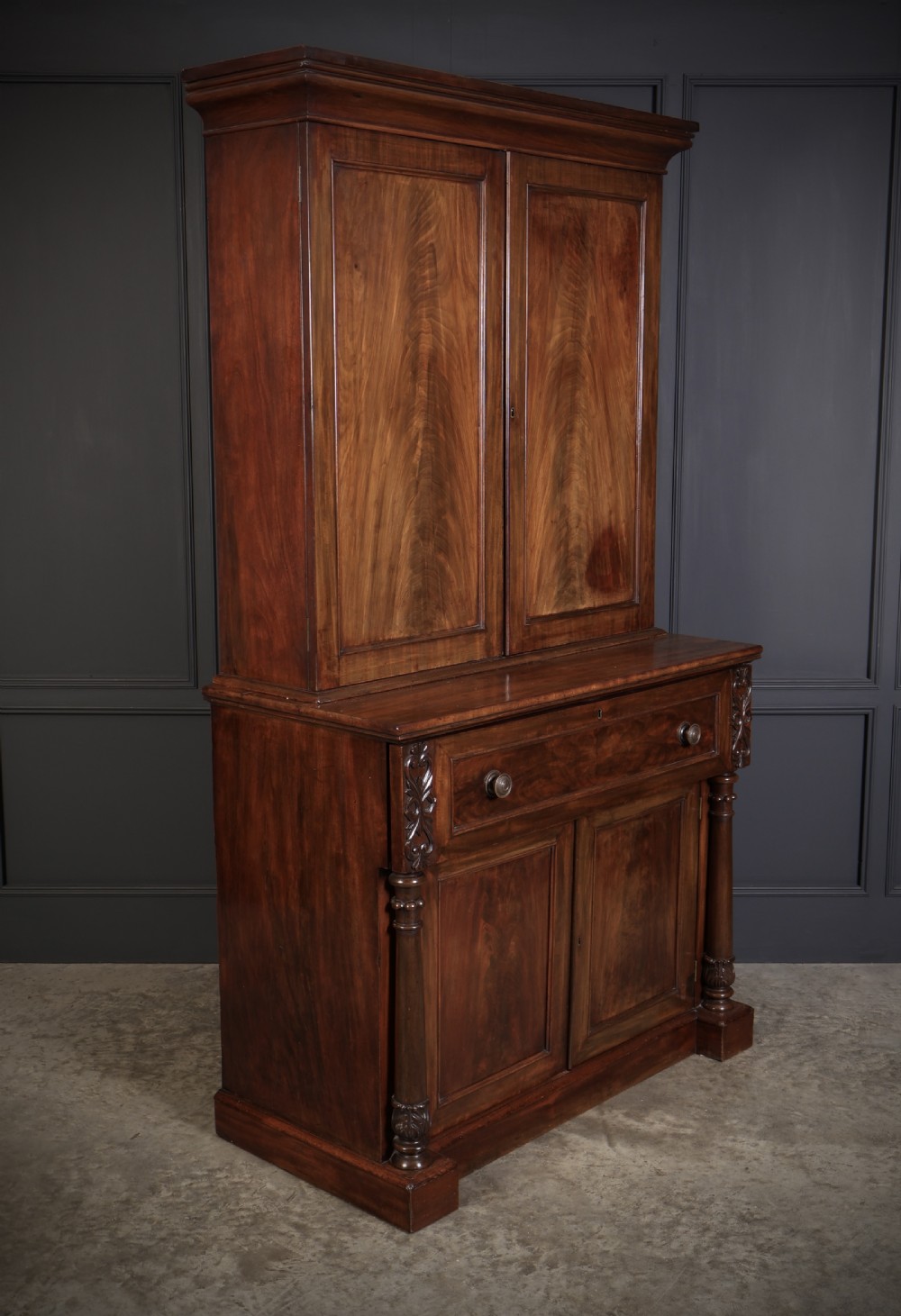 William IV Mahogany Secrétaire Bookcase