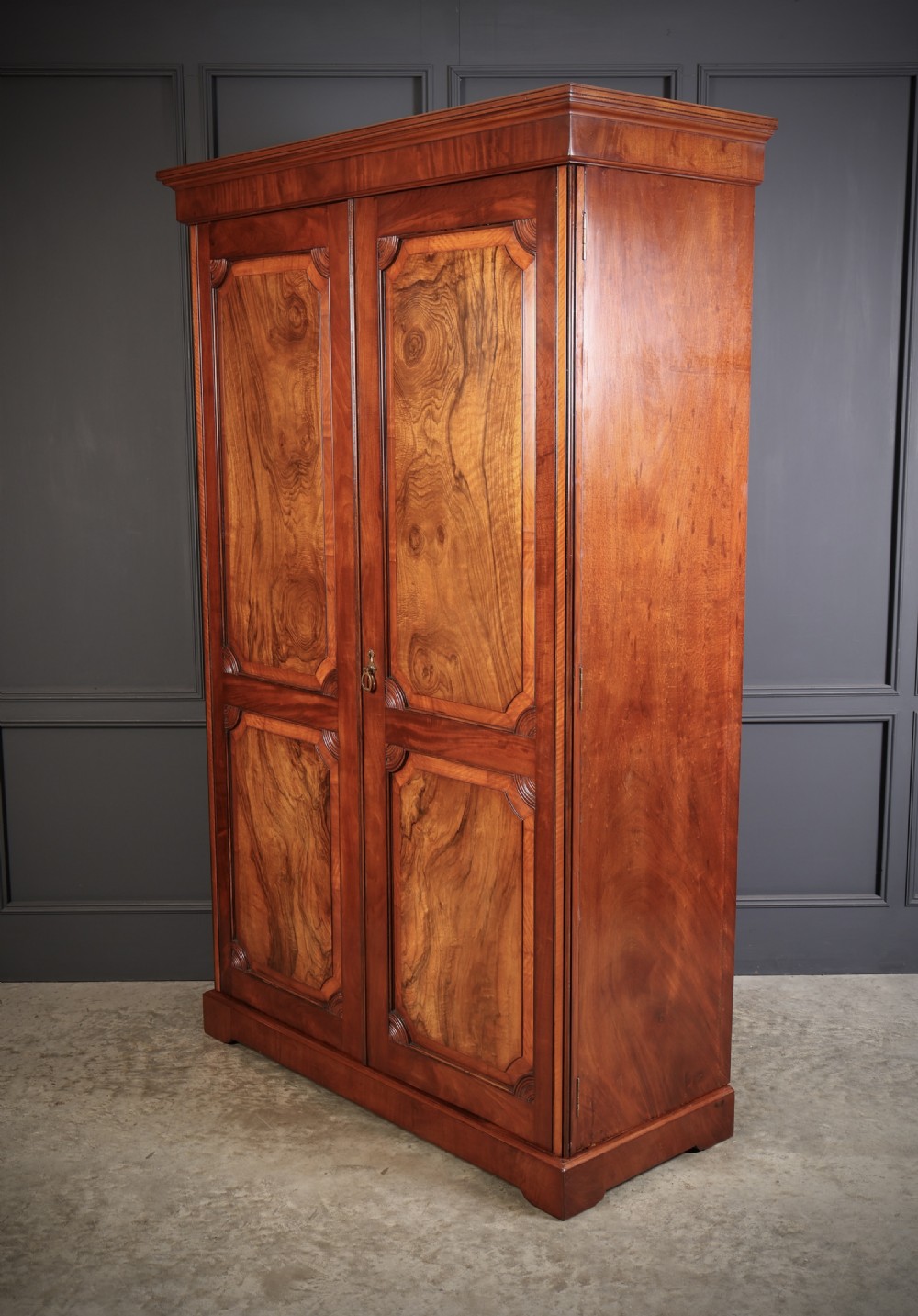 Victorian Mahogany & Walnut Wardrobe View VI