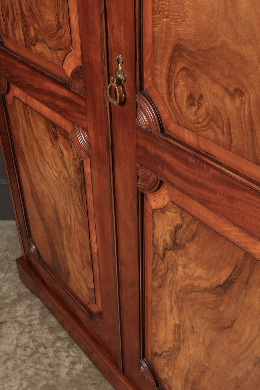 Victorian Mahogany & Walnut Wardrobe View VII