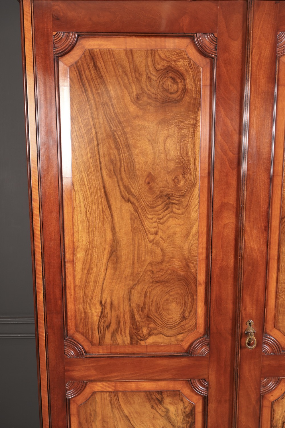 Victorian Mahogany & Walnut Wardrobe View X