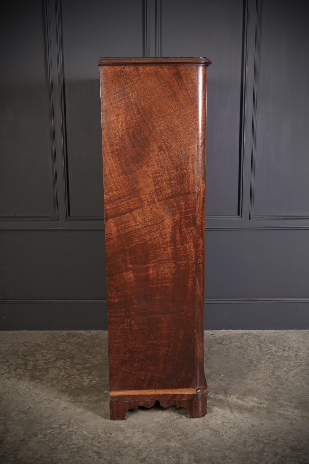 Tall Victorian Figured Mahogany Chest of Drawers View X