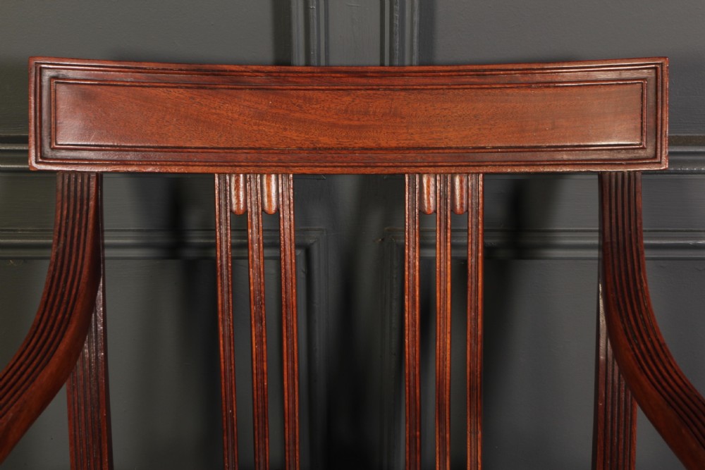 Pair Of George III Mahogany & Leather Chairs View VIII