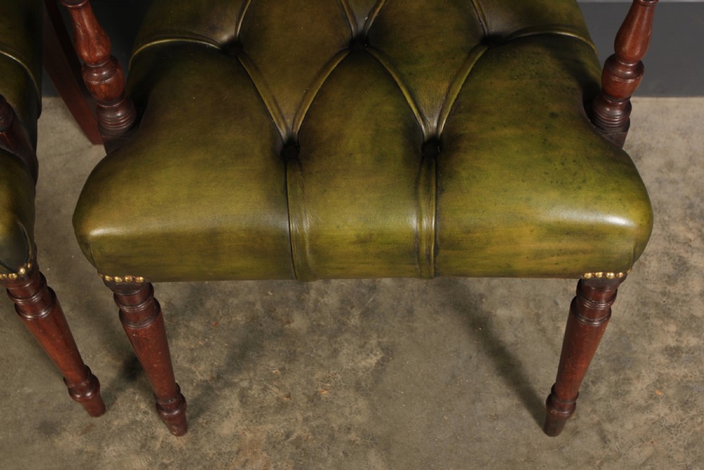 Pair Of George III Mahogany & Leather Chairs View XIII