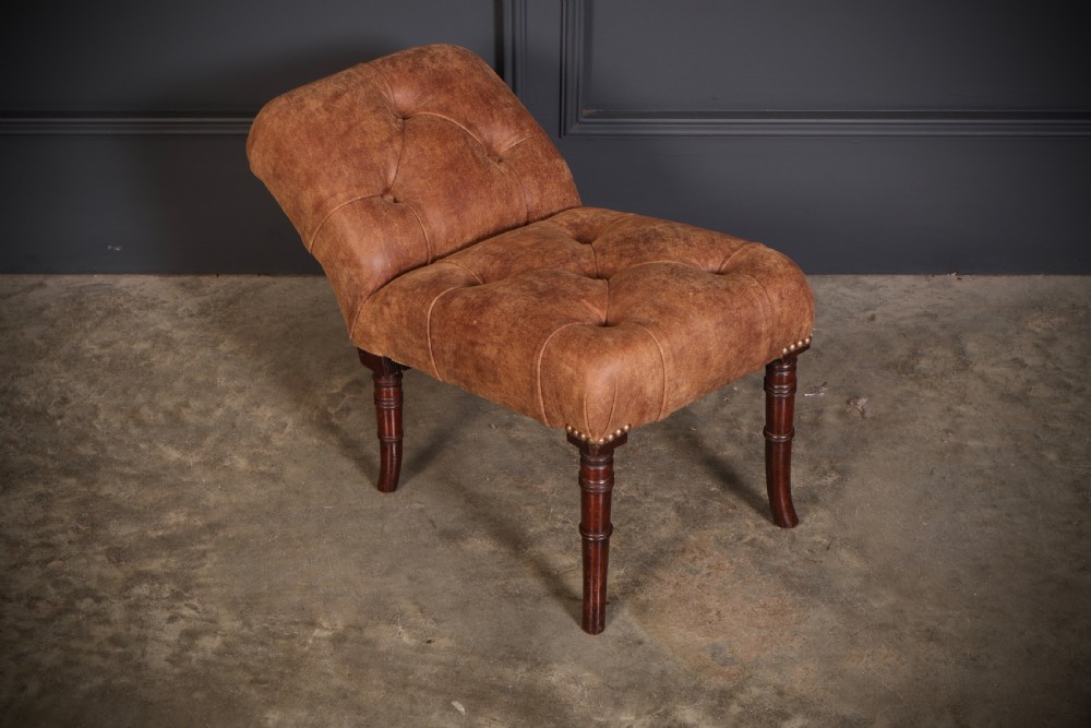 Regency Mahogany & Leather Footstool 