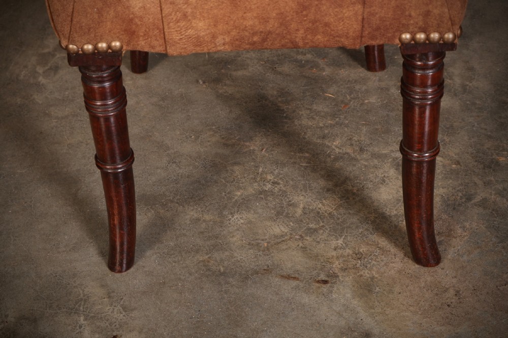 Regency Mahogany & Leather Footstool  View V