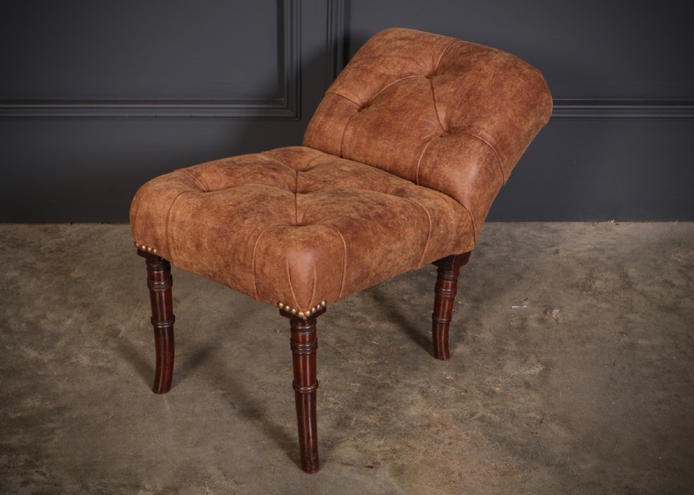 Regency Mahogany & Leather Footstool  View VI