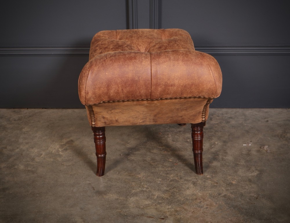 Regency Mahogany & Leather Footstool  View VIII
