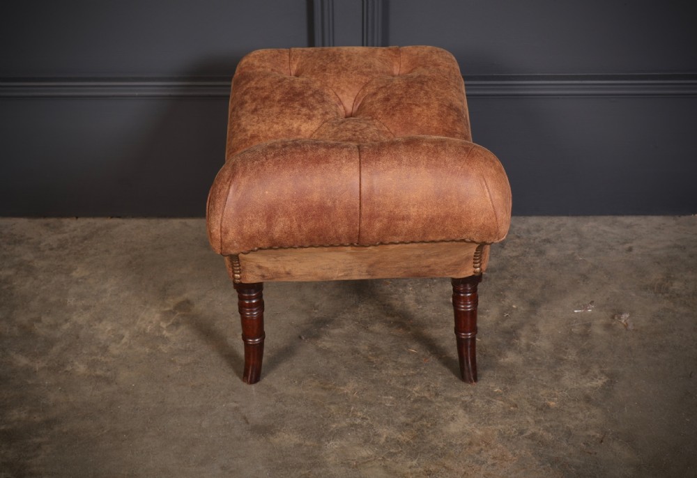 Regency Mahogany & Leather Footstool  View IX