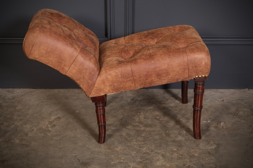 Regency Mahogany & Leather Footstool  View X