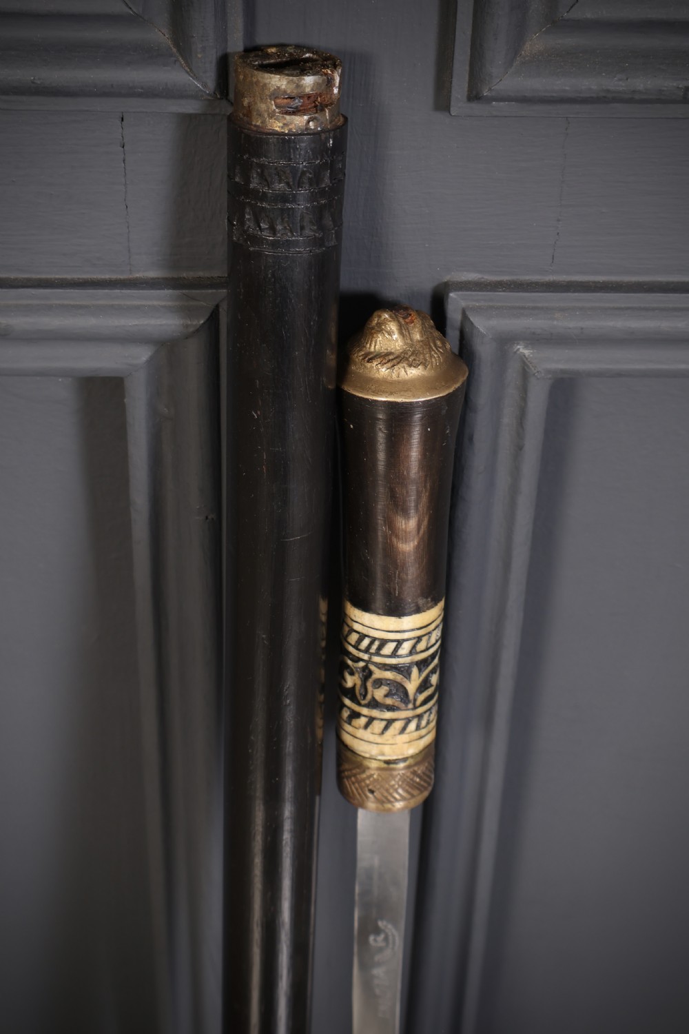 Anglo Indian Bone Inlaid Sword Stick View II