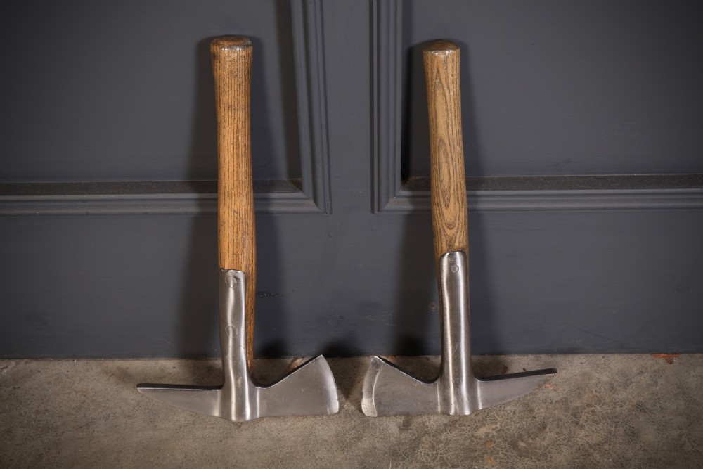 Pair of Elm Handled Auxiliary Fire Service Fireman's Axes View IV