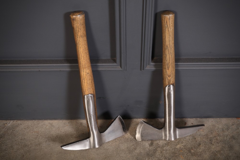 Pair of Elm Handled Auxiliary Fire Service Fireman's Axes View VIII