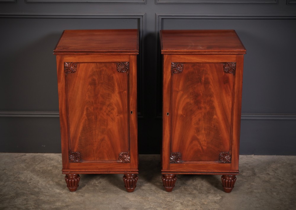 Pair of Regeny Mahogany Bedside Cabinets