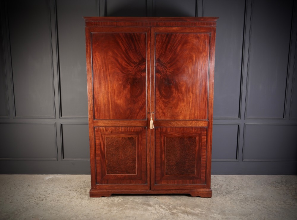 18th Century Mahogany & Amboyna Wardrobe View IV