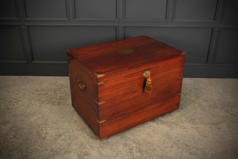 Large Military Campaign Style Mahogany Trunk View IV