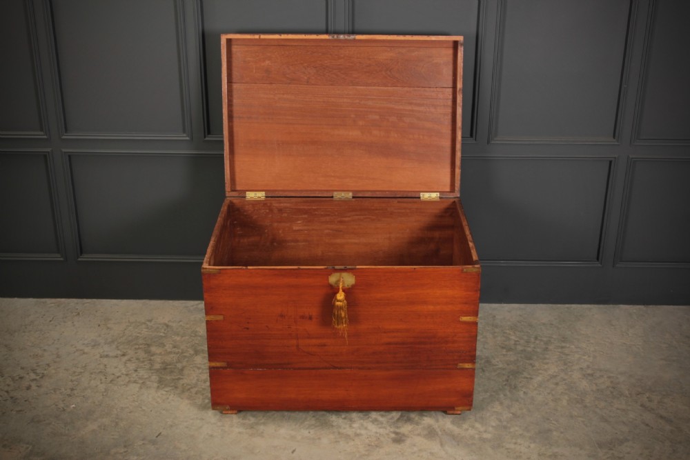Large Military Campaign Style Mahogany Trunk View VI