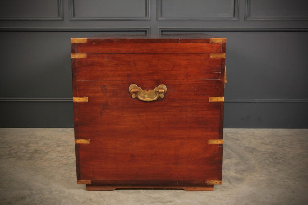 Large Military Campaign Style Mahogany Trunk View XI