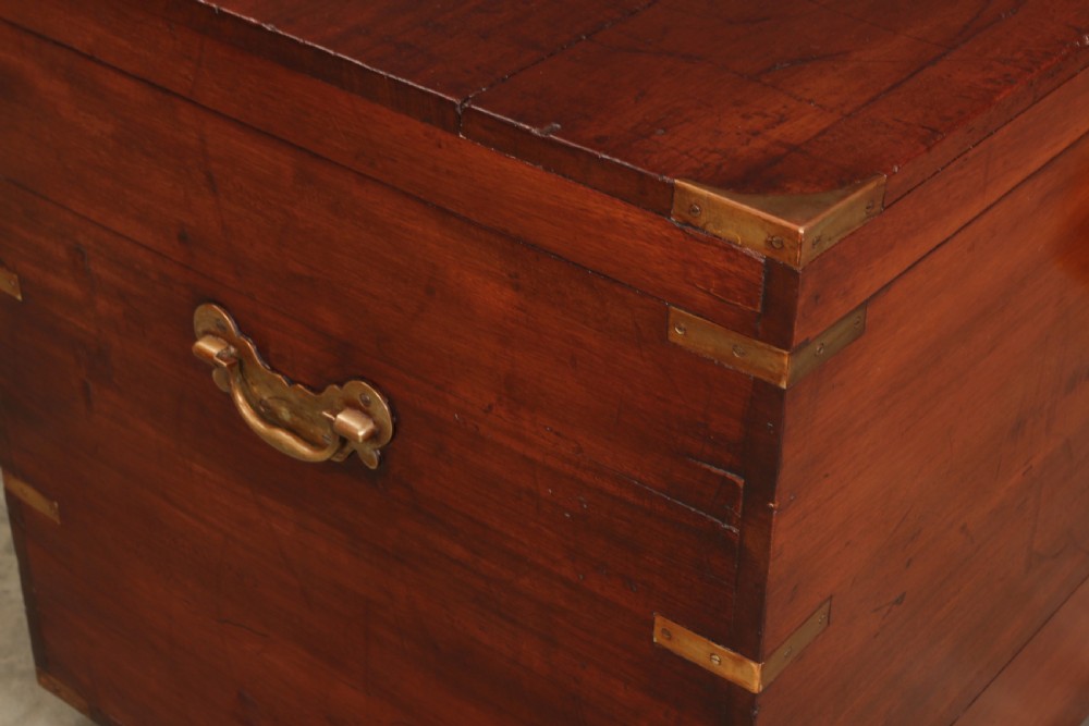 Large Military Campaign Style Mahogany Trunk View XIII