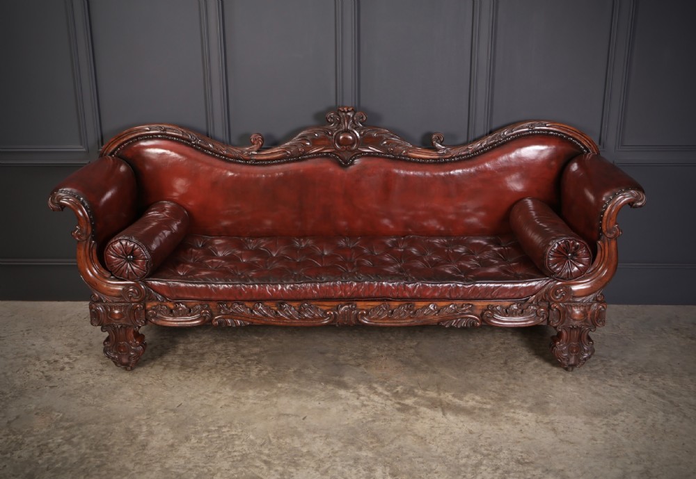 Large Rosewood Leather Sofa View IV
