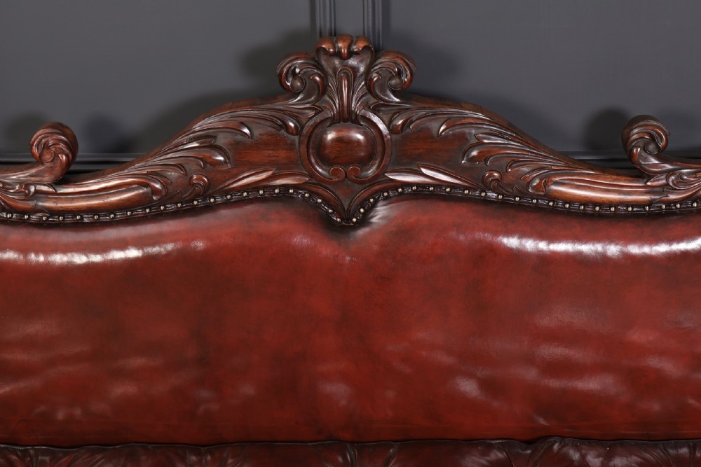 Large Rosewood Leather Sofa View VII