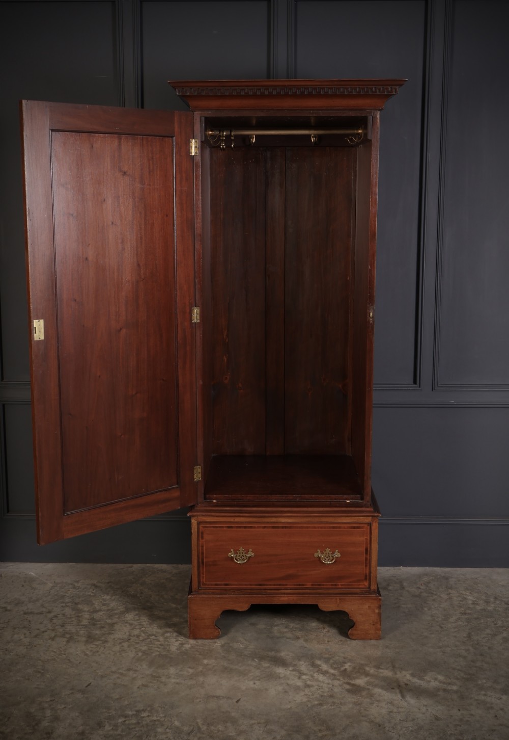 Edwardian Inlaid Mahogany Single Door Wardrobe View III