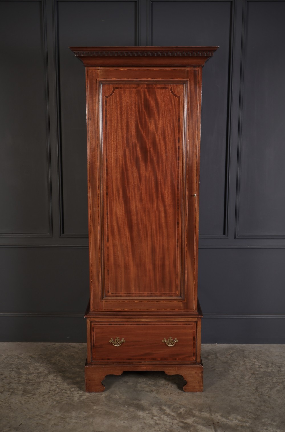 Edwardian Inlaid Mahogany Single Door Wardrobe View IV