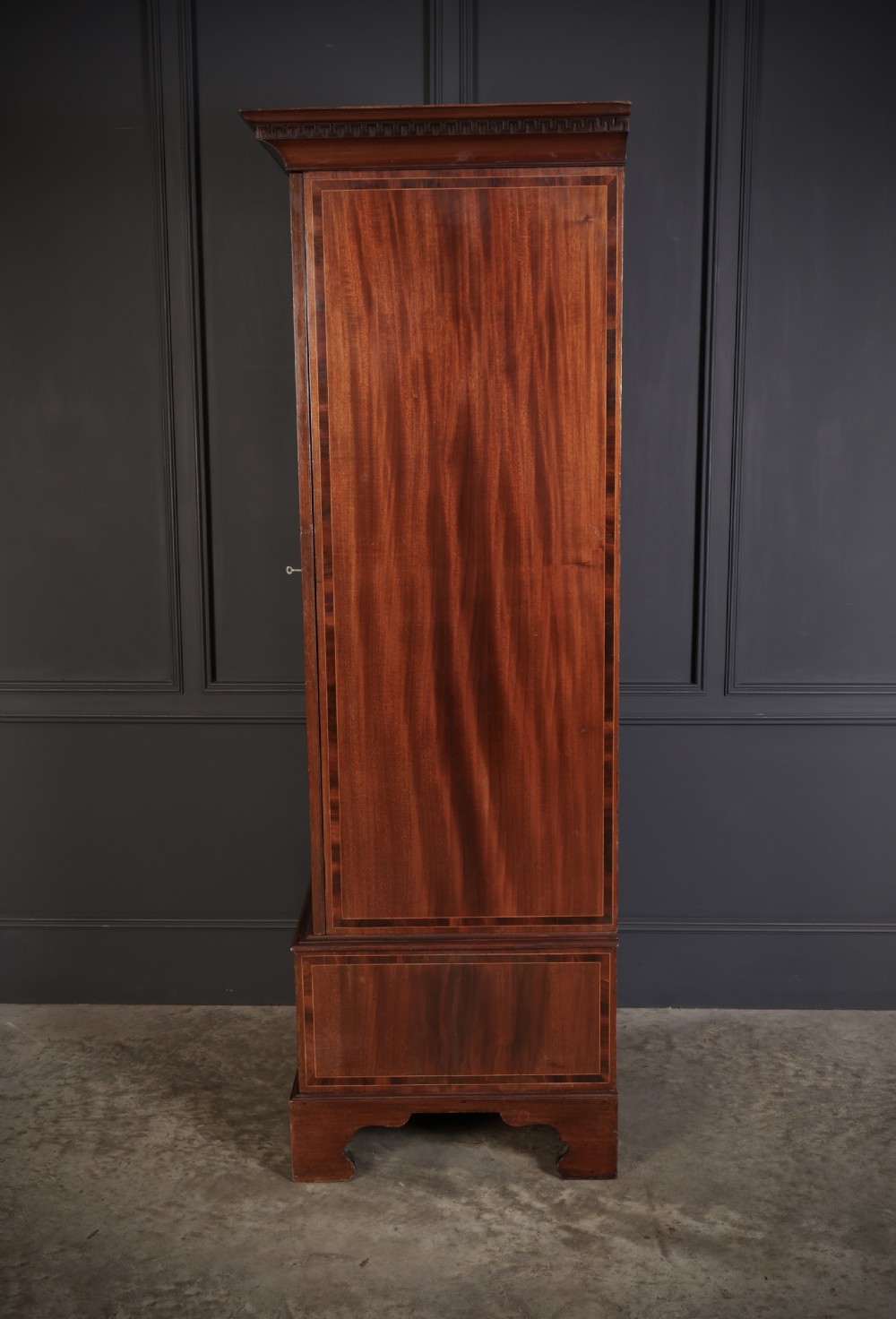 Edwardian Inlaid Mahogany Single Door Wardrobe View VII
