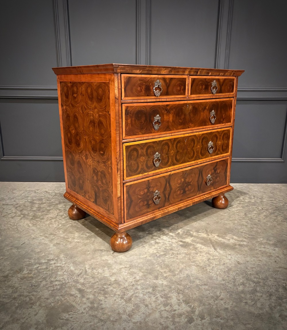 William & Mary Walnut Oyster Chest