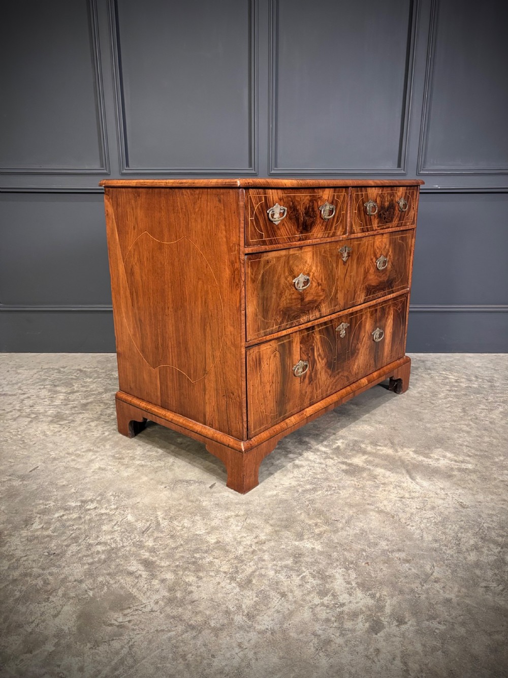 William & Mary Inlaid Walnut Chest of Drawers View II