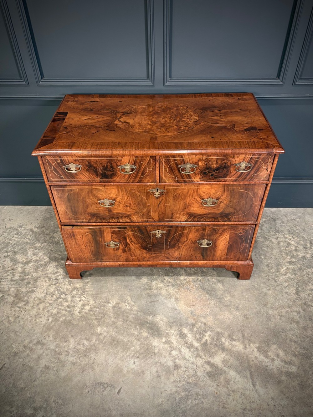 William & Mary Inlaid Walnut Chest of Drawers View III