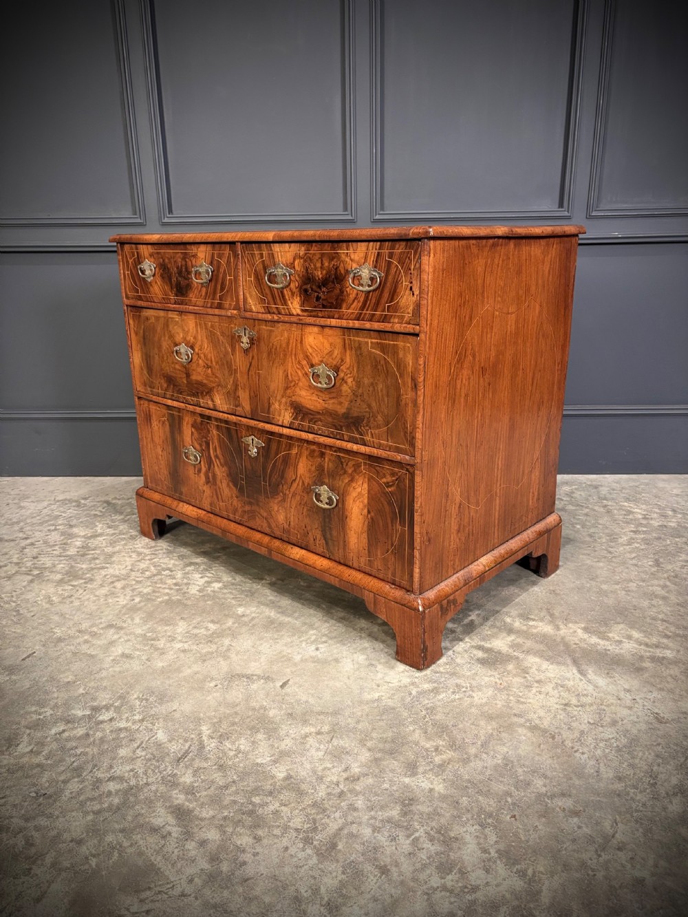 William & Mary Inlaid Walnut Chest of Drawers View XIII