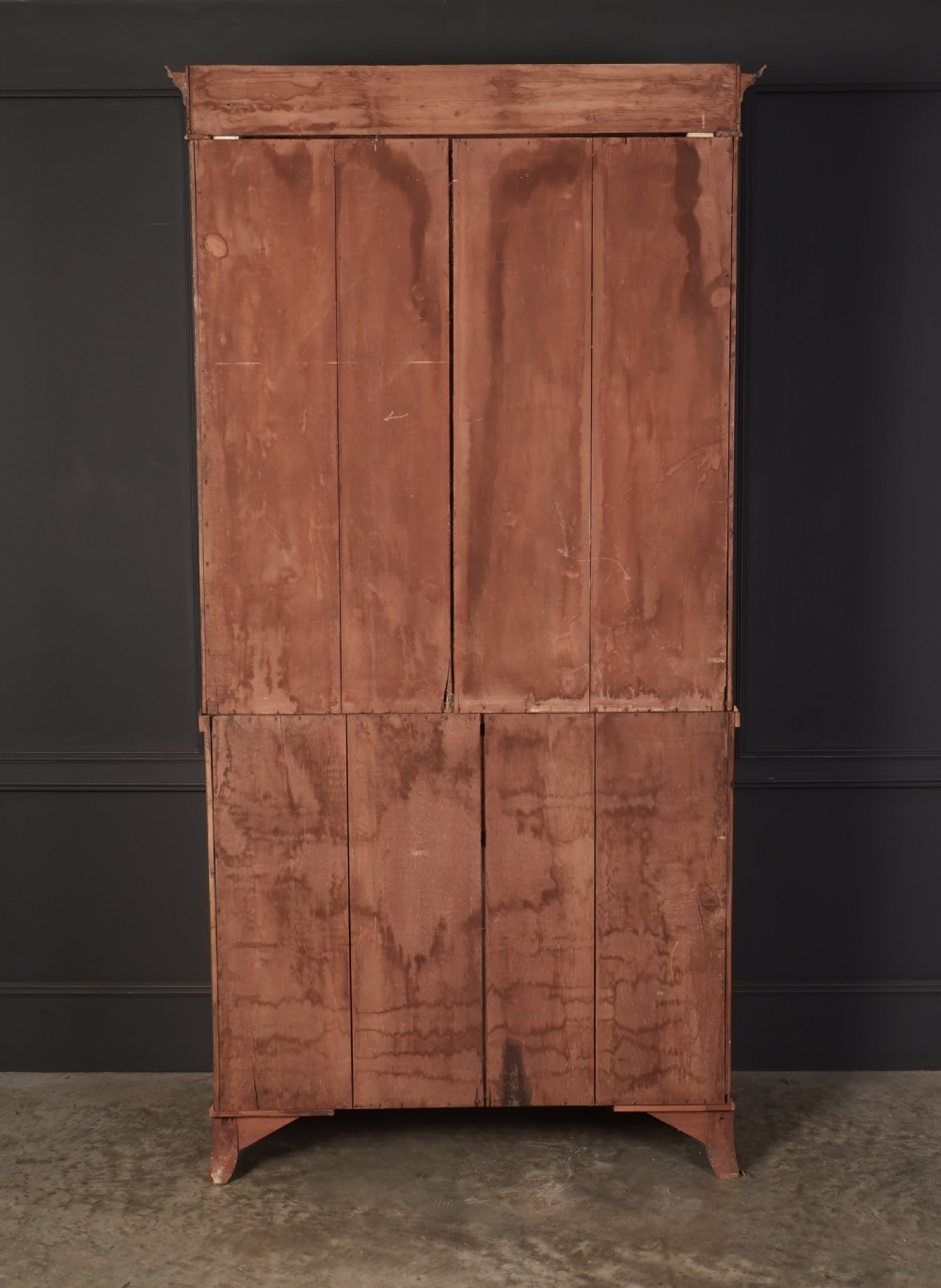 A Georgian satinwood secretaire bookcase with diamond astragal glazed doors above a lower cupboard base. View XI