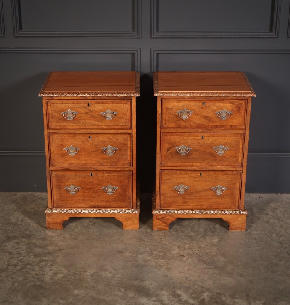 Pair Of Walnut Bedside Chests