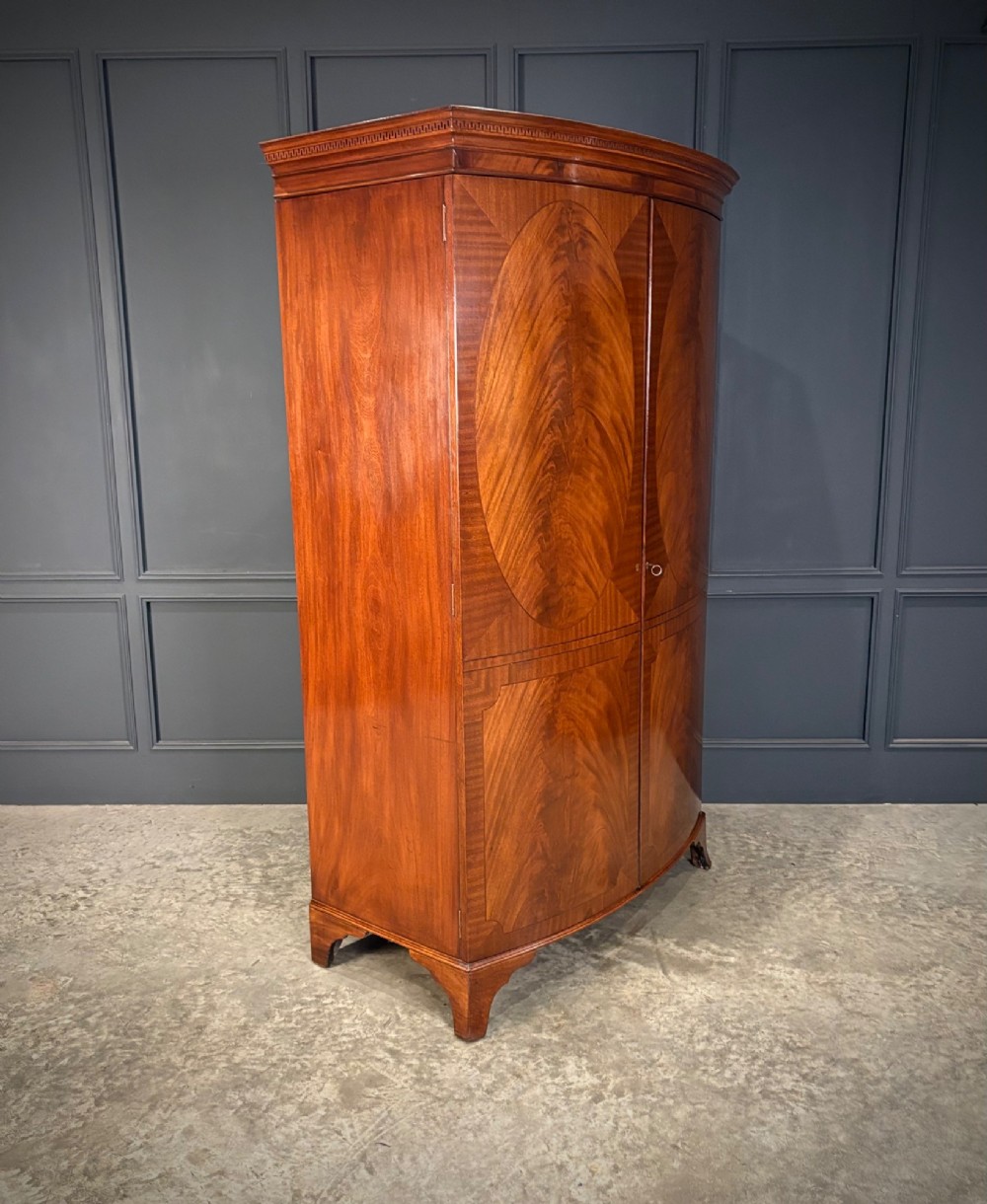 Mahogany Bow Front Wardrobe