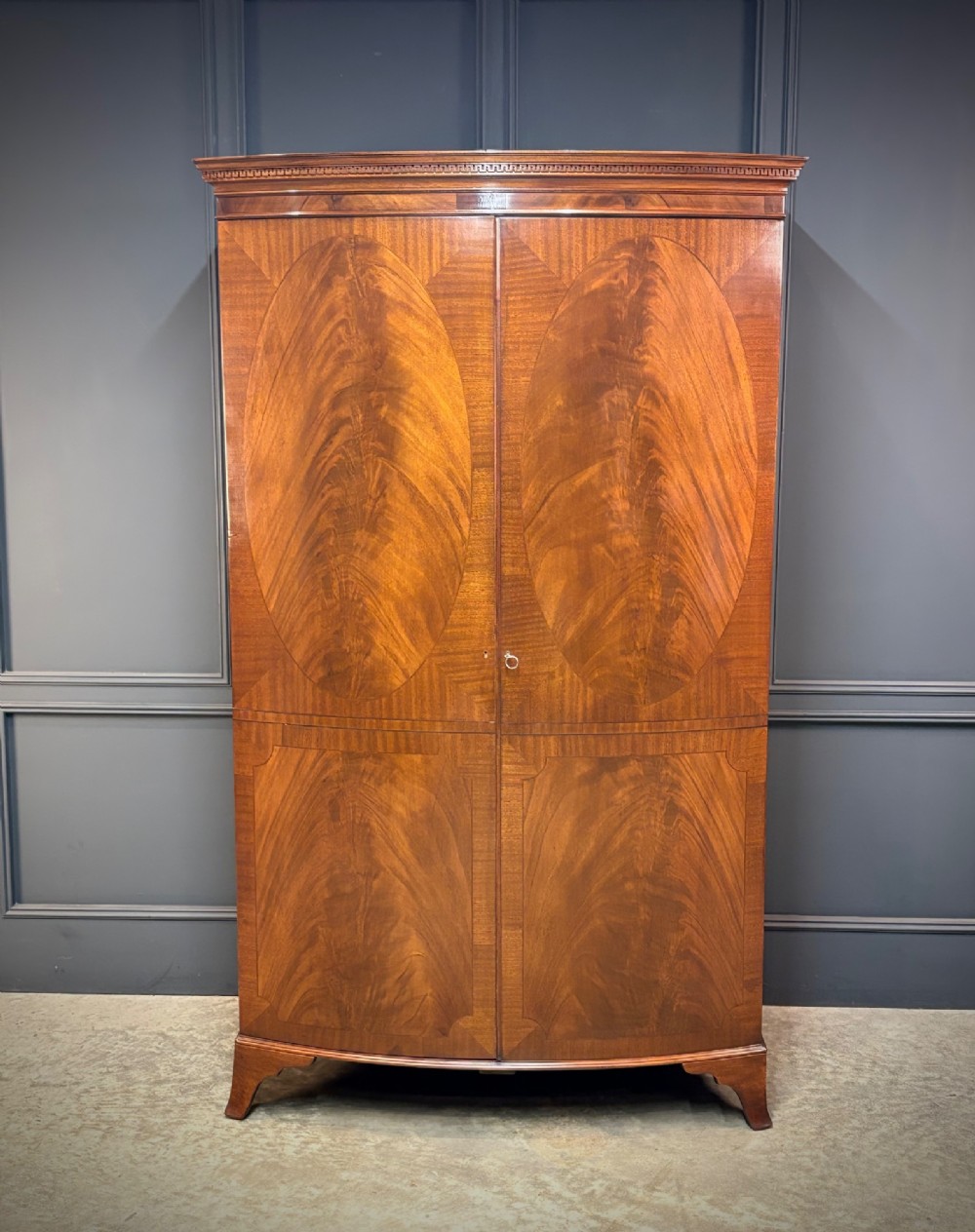 Mahogany Bow Front Wardrobe View II