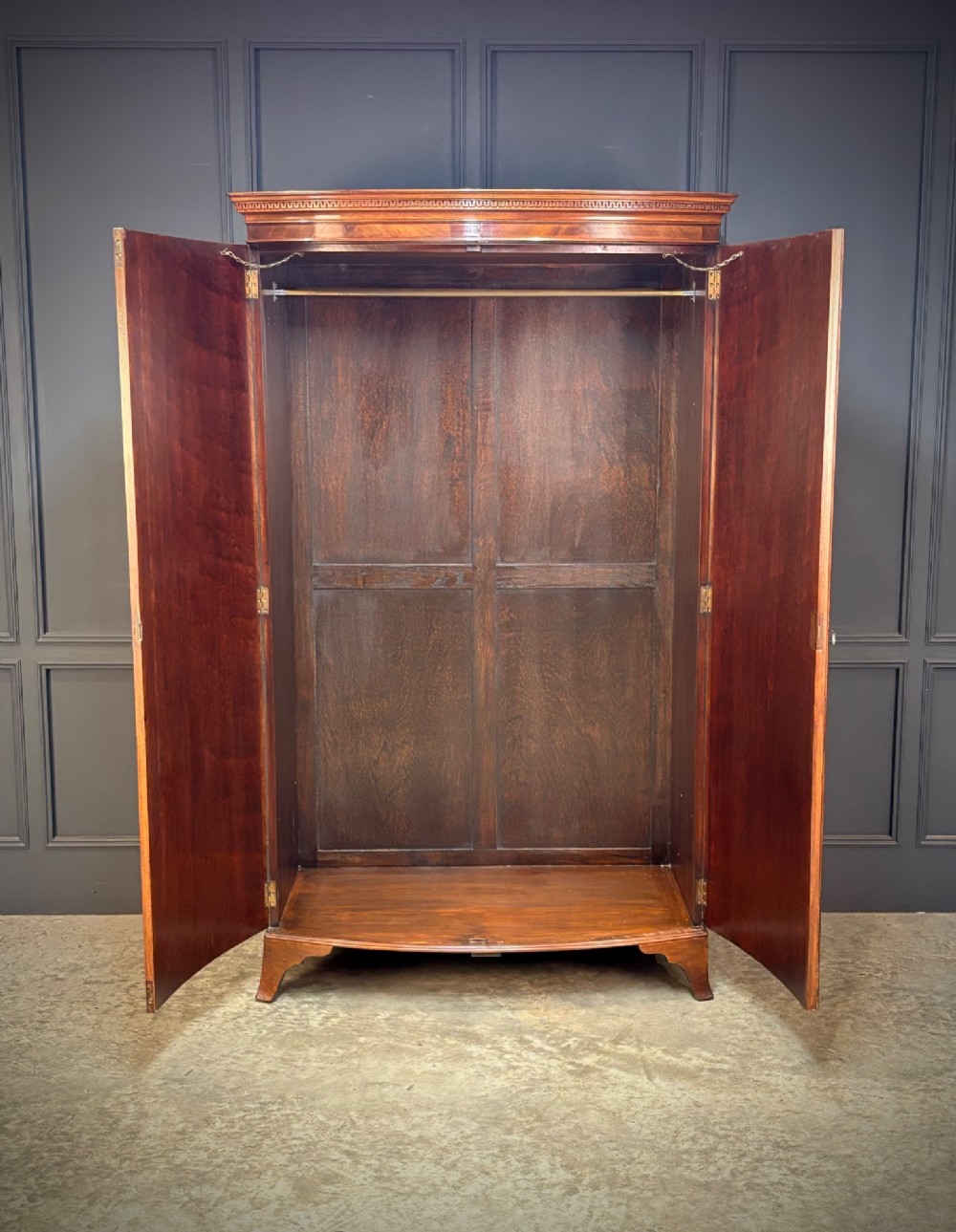 Mahogany Bow Front Wardrobe View III
