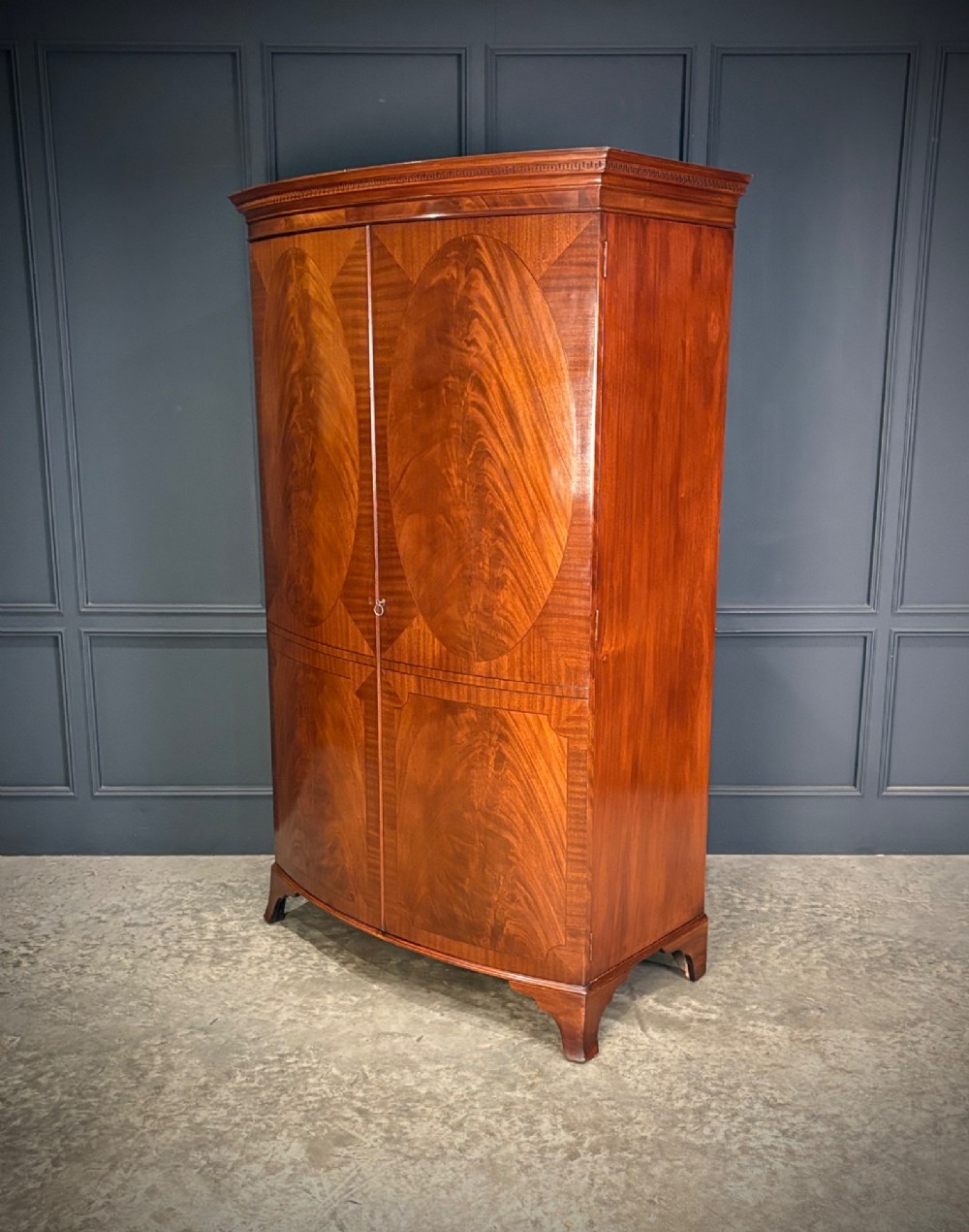 Mahogany Bow Front Wardrobe View IV