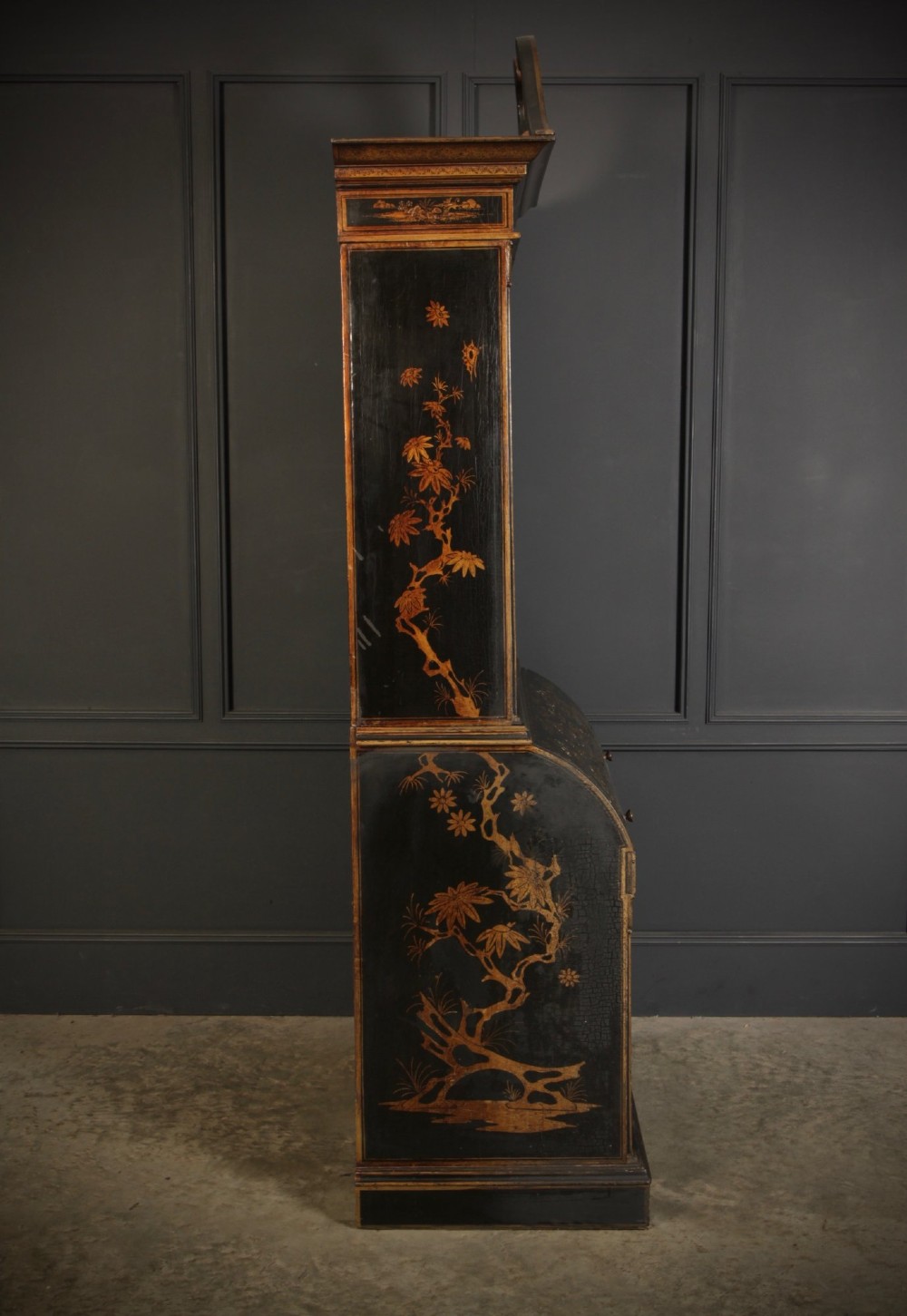 19th Century Chinoiserie Bureau Bookcase View XII