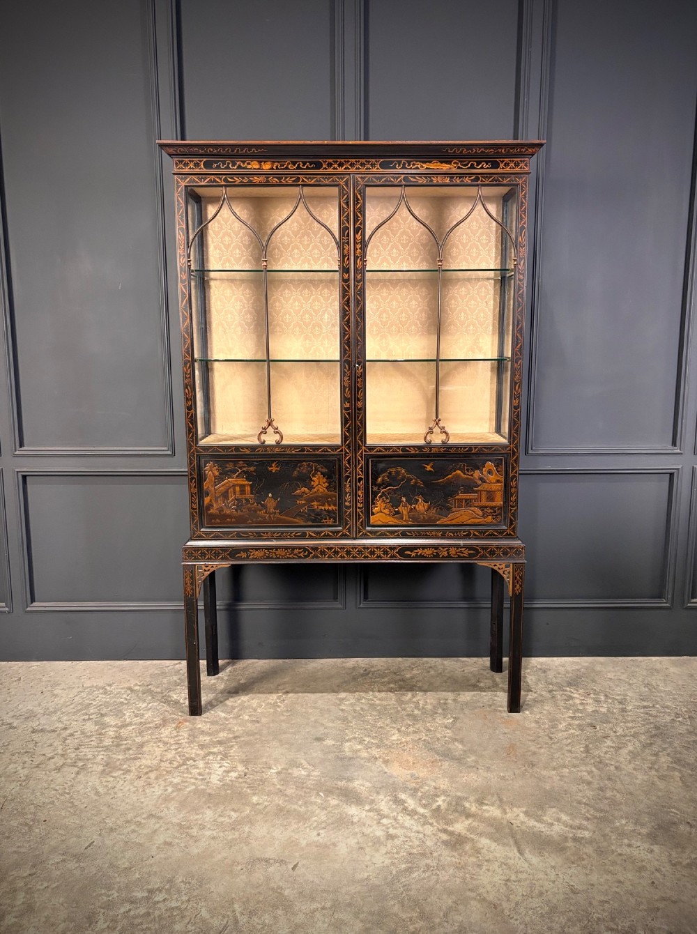 Black Chinoiserie Display Cabinet View II