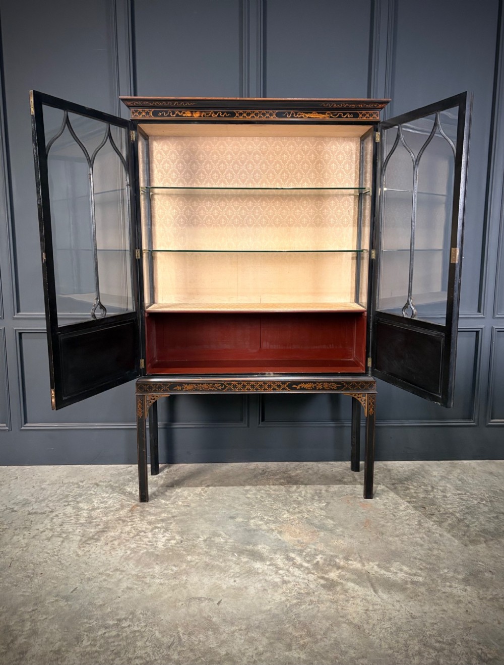 Black Chinoiserie Display Cabinet View III