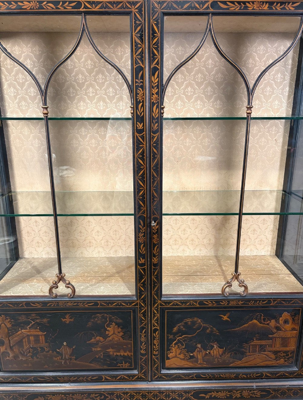 Black Chinoiserie Display Cabinet View V