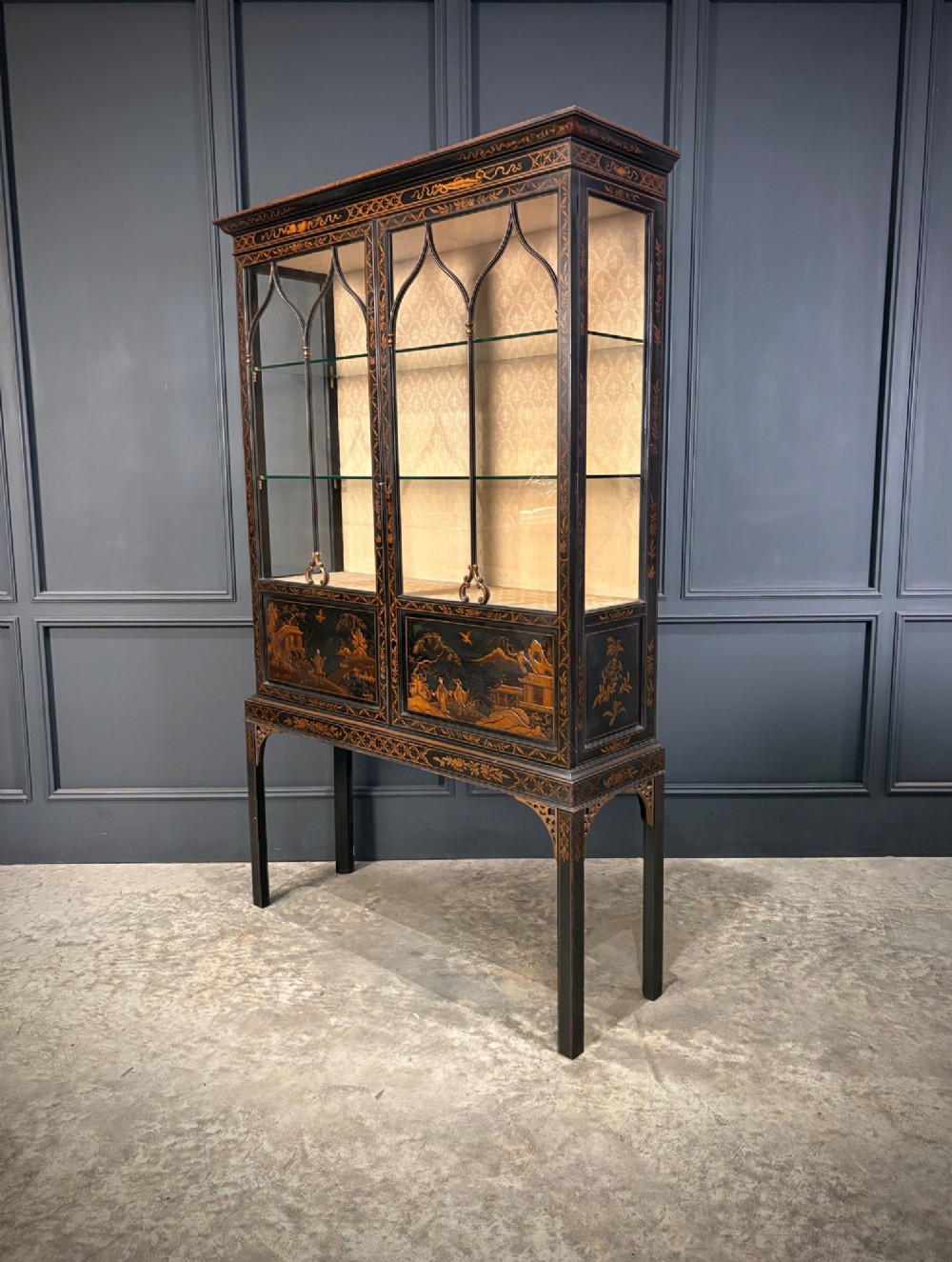 Black Chinoiserie Display Cabinet View VI