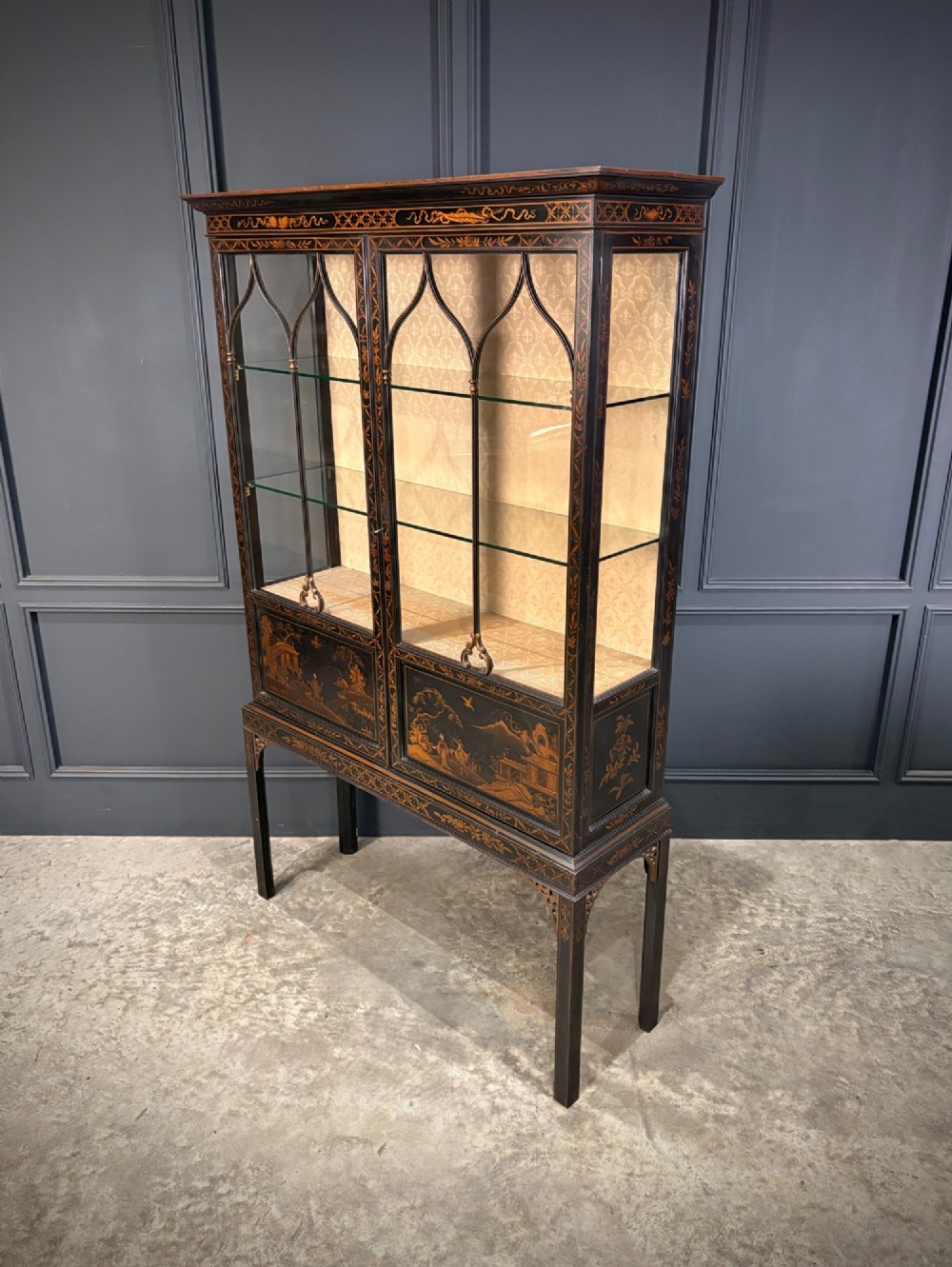 Black Chinoiserie Display Cabinet View VII