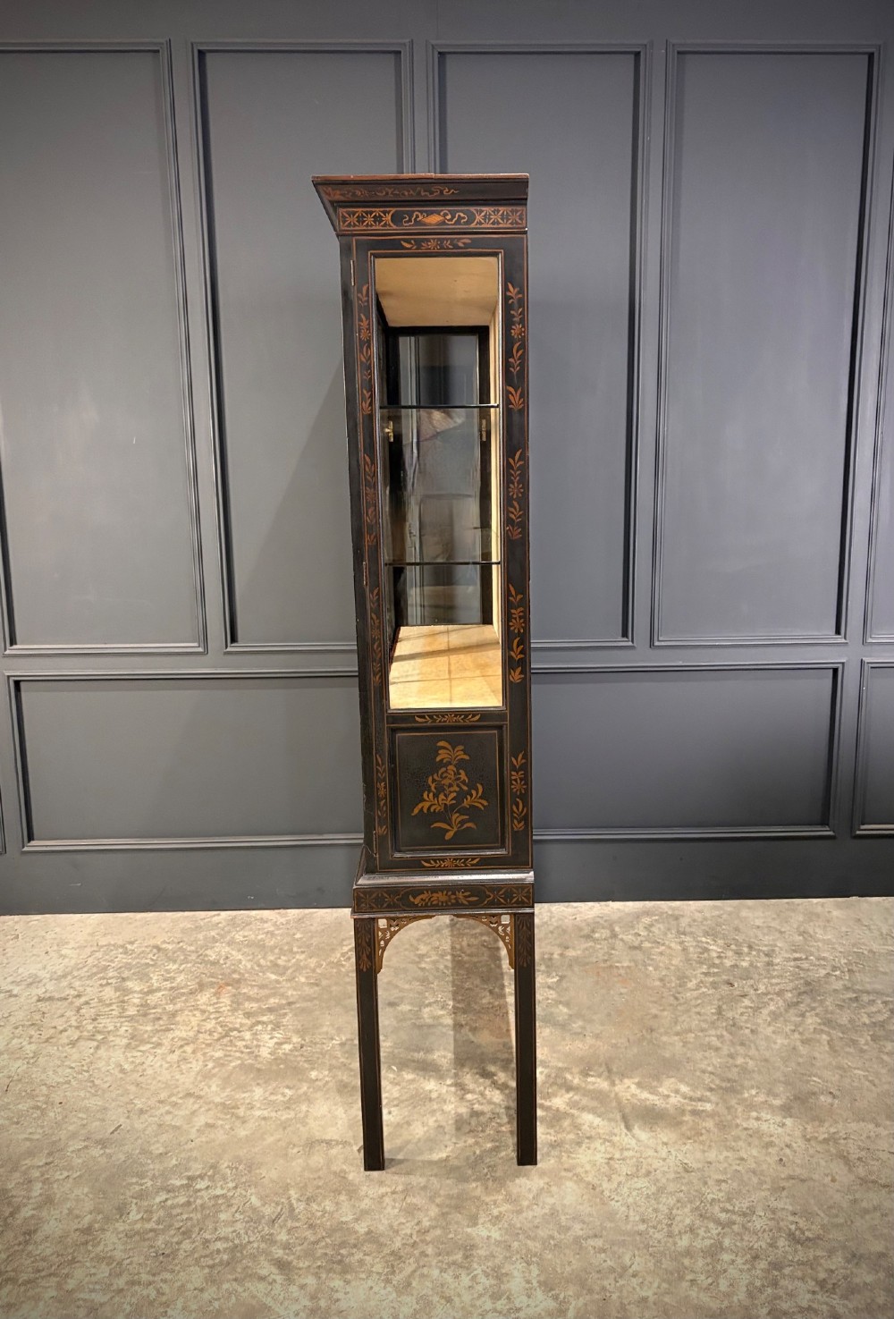 Black Chinoiserie Display Cabinet View VIII